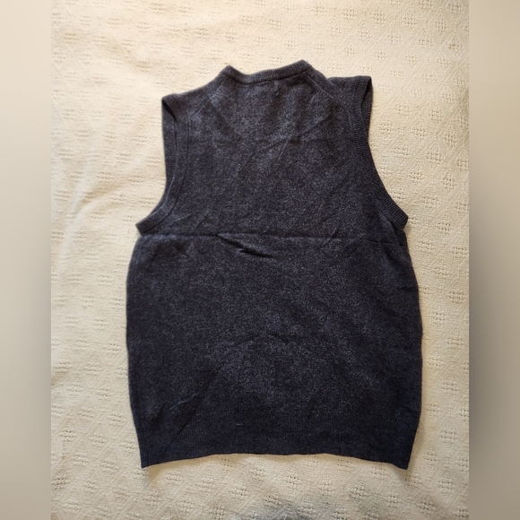 Men's Dark Blue LL Bean Lambswool Sweater Vest Size Med Reg - Picture 2 of 8